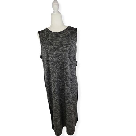 Xersion Casual dress in Charcoal with Black net accent 0X NWT - Picture 1 of 5